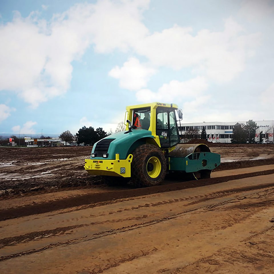 Soil Compaction Roller Construction Site Germany